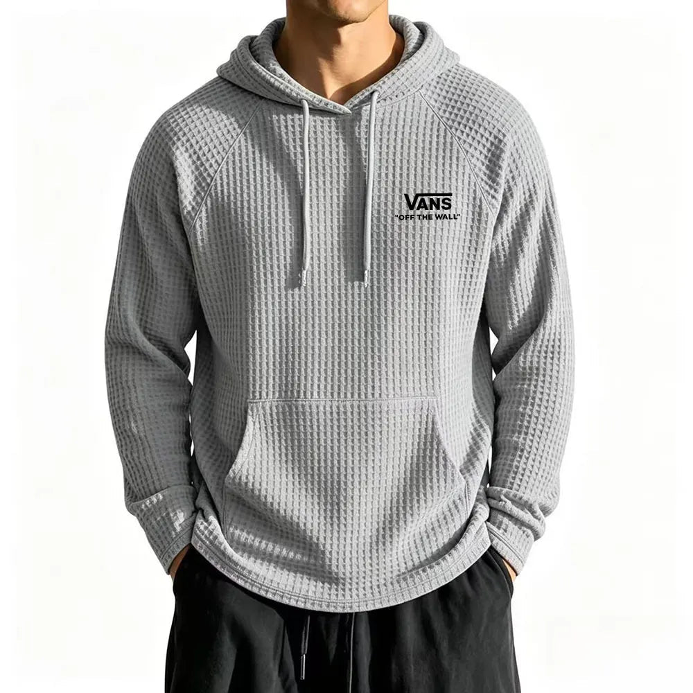 Cozy Waffle Knit Hoodie Pullover